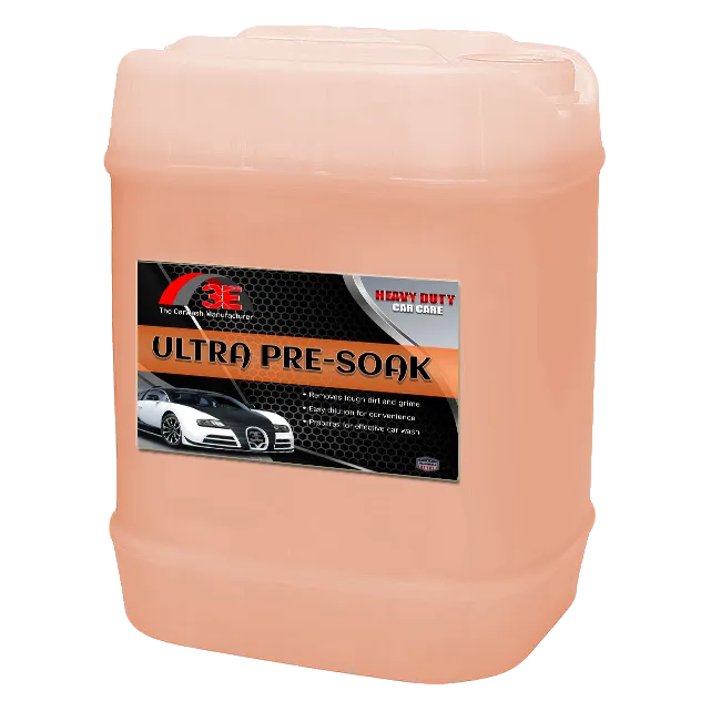 Ultra Pre-Soak 5 gallon car wash pre soak solution – bulk detergent for detailers and tunnel car wash systems display image.