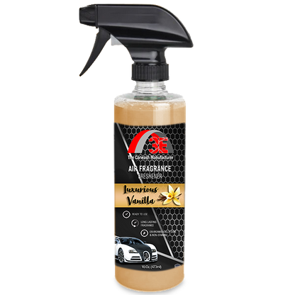 Luxurious Vanilla Air Freshener spraying in a car, creating a warm and inviting scent.