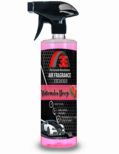 Watermelon Breeze Air Freshener 16oz spray bottle by 3E The Carwash Manufacturer – long-lasting odor eliminator with fresh watermelon scent.