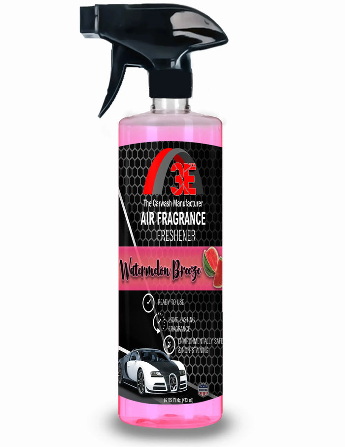 Watermelon Breeze Air Freshener 16oz spray bottle by 3E The Carwash Manufacturer – long-lasting odor eliminator with fresh watermelon scent.