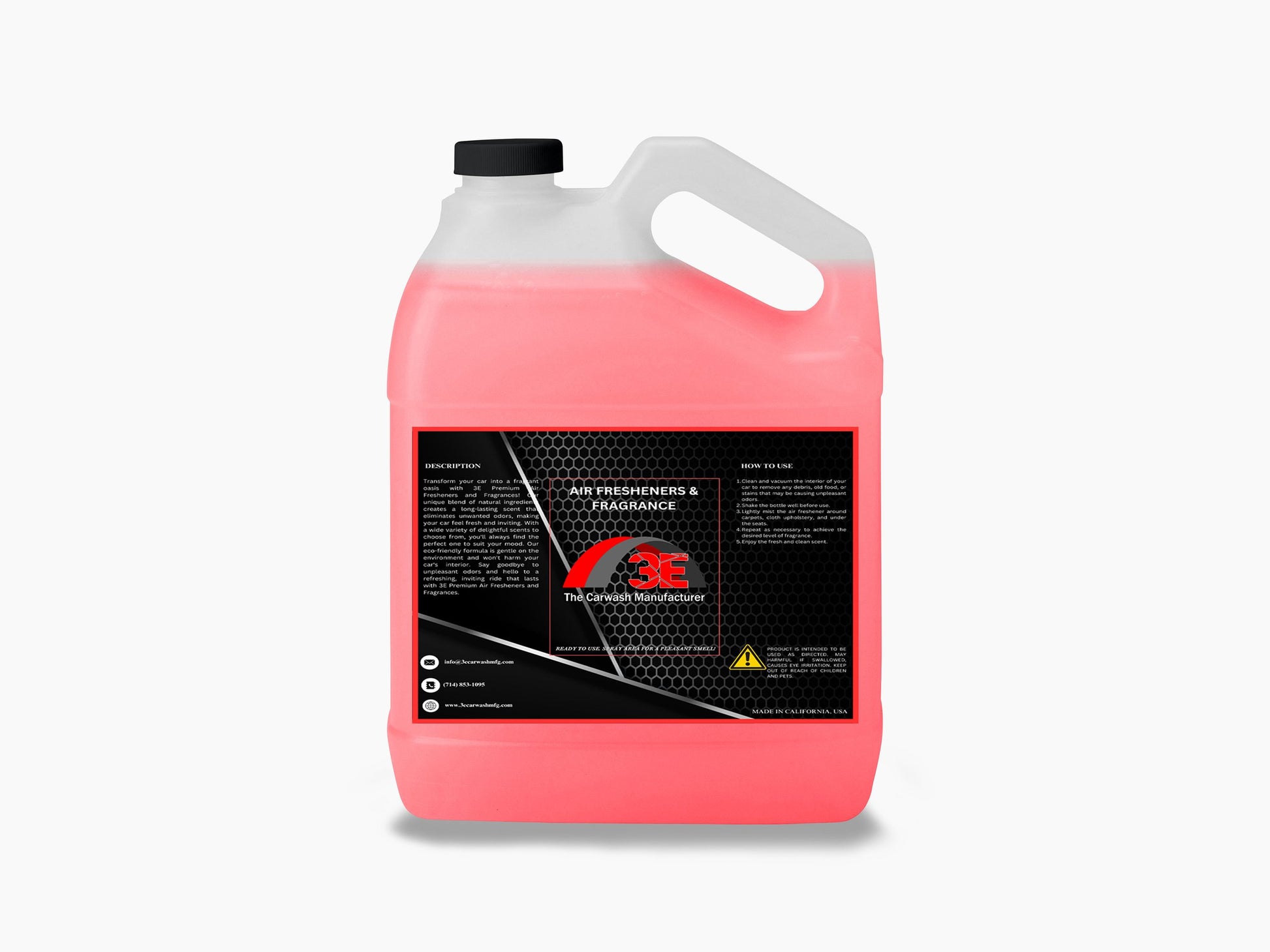 Back view of 1-gallon Wild Cherry showing usage directions and safety info