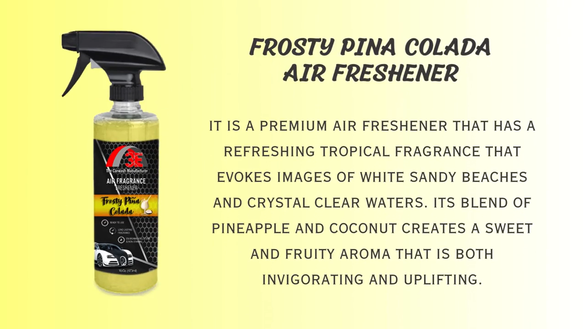 Frosty Pina Colada Air Freshener and Odor Eliminator Promotional Video.