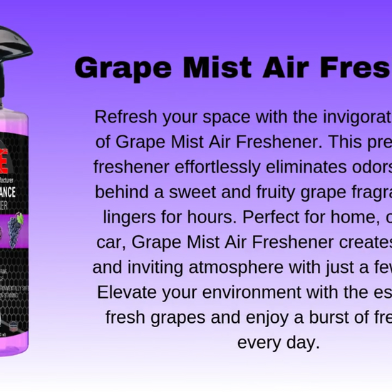 Grape Mist Air Freshener & Long-Lasting Odor Eliminator.