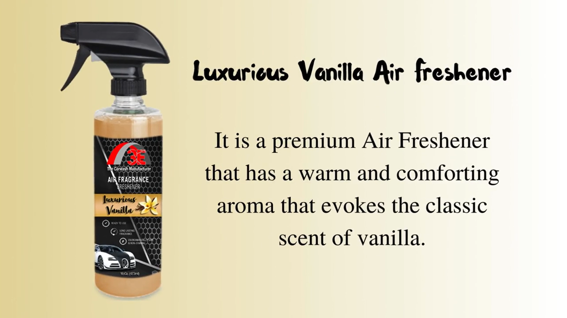 Luxurious Vanilla Air Freshener and Odor Eliminator Promotional Video.