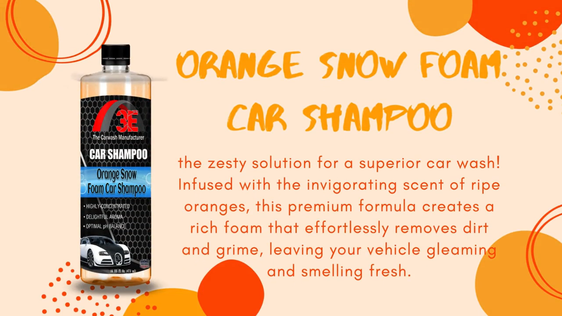 Orange Snow Foam Car Shampoo – High Foaming Car Wash Soap Promotional Video.