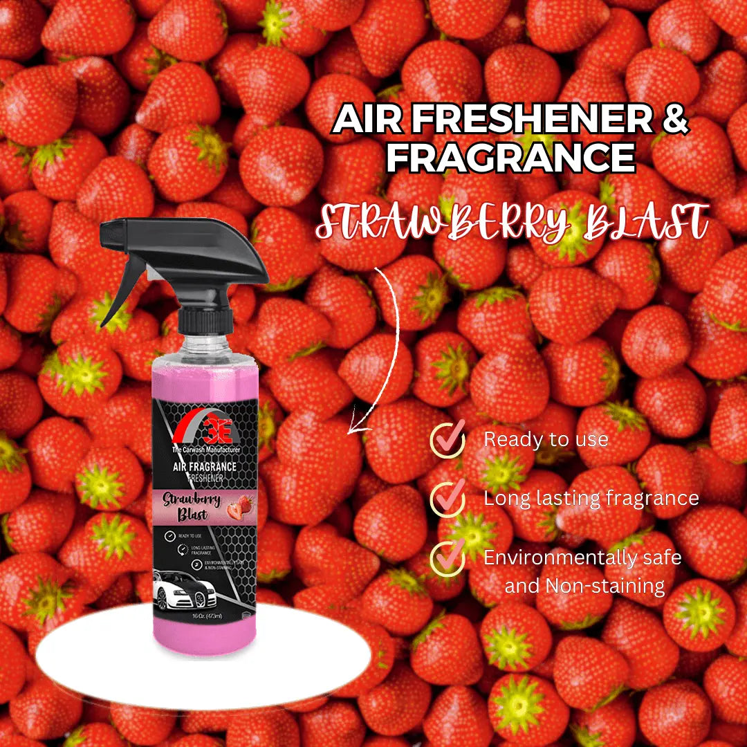 Strawberry Blast Air Freshener – Long-Lasting Sweet Scent & Odor Eliminator 3E The Carwash Manufacturer