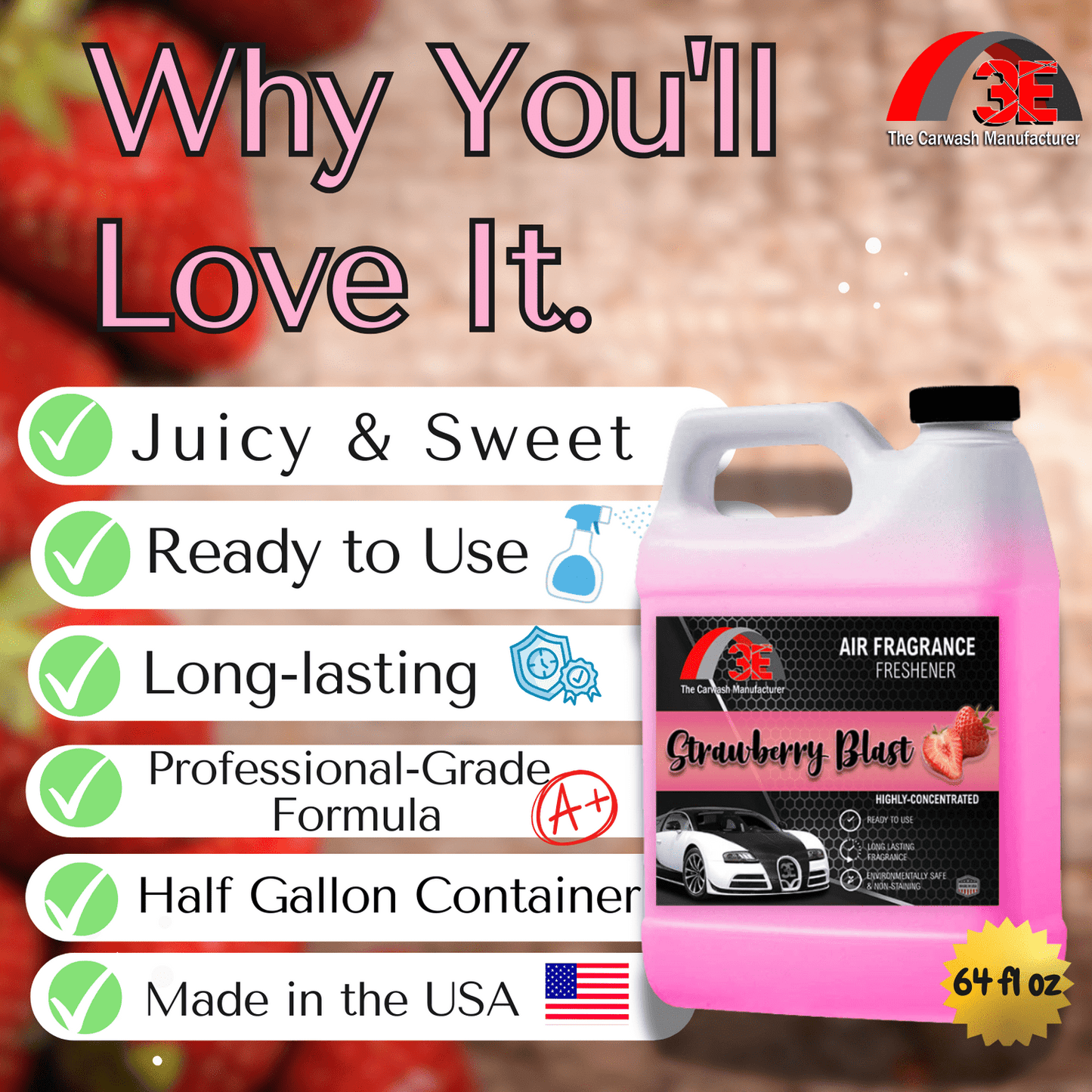 Strawberry Blast Air Freshener – Long-Lasting Sweet Scent & Odor Eliminator